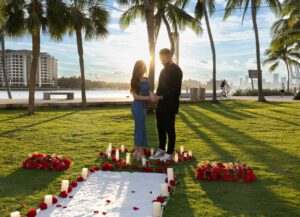 Couple in Miami's Outdoor Engagement Photoshoot